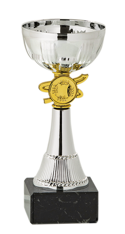 Pokal Silber mit Platz für ein Mini Emblem