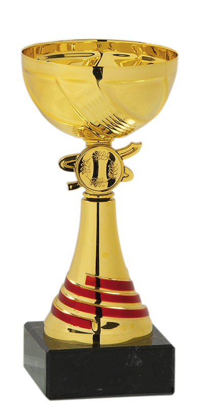 Pokal Gold mit Platz für ein Mini Emblem