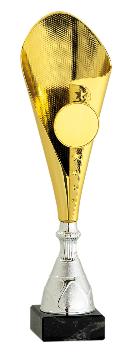 Pokal Gold mit Platz für ein Maxi Emblem