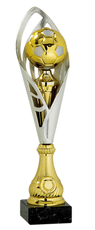 Fussball Pokal Silber Gold Mit Platz Fur Ein Mini Emblem