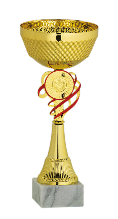 Pokal Gold mit Platz für ein Mini Emblem